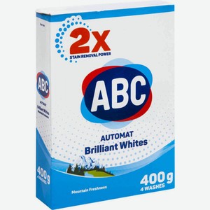 Стиральный порошок ABC Brilliant Whites Mountain Freshness, 400 г