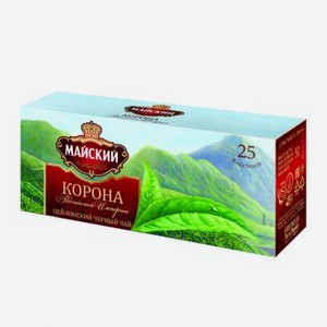 Чай черный Майский Корона Российской Империи в пакетиках, 25 шт., 50 г, картонная коробка