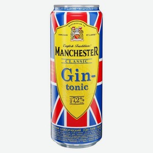 Напиток Manchester Джин-тоник Классический слабоалкогольный, 0.45л Россия