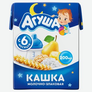 Каша молочная Агуша Засыпайка Злаки-Груша-Банан 2.7% с 6 месяцев, 200мл