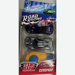 Набор машин металл Road Racing Суперкар (2 шт.) с катапультой, Технопарк