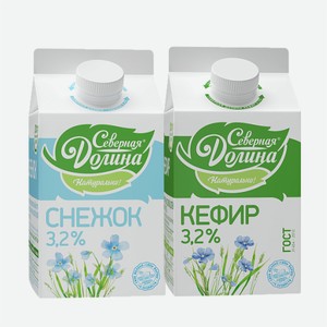 Кефир/Снежок СЕВЕРНАЯ ДОЛИНА 3,2% 450гр