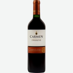 Вино CARMEN Insigne Карменер Центральная Долина сортовое красное сухое, 0.75л, Чили, 0.75 L