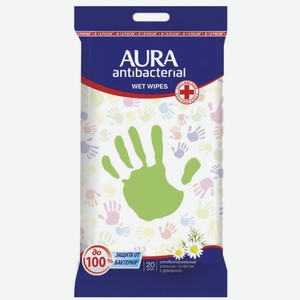 Влажные салфетки Aura Antibacterial Derma Protec Антибактериальные 20шт