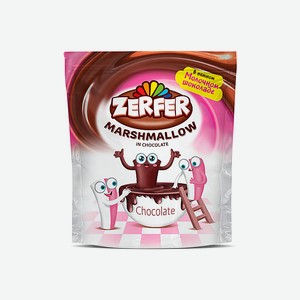 Zerfer, маршмеллоу с клубнично-сливочным вкусом, в шоколаде, 80 грамм