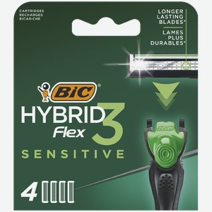 Кассеты сменные BIC Flex 3 Hybrid Sensitive, 4шт Греция