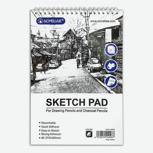 Альбом-скетчбук ACMELIAE Для рисования и графики на пружине 375х260 мм 150 г 30 листов