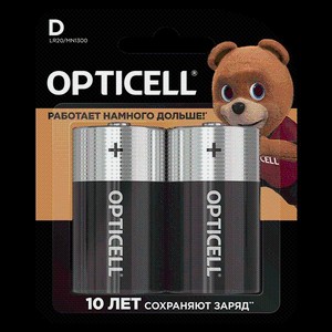Элемент питания OPTICELL Basic LR20 - 2 шт. в упаковке