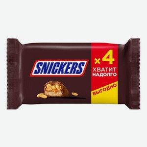 Шоколад Сникерс арах/карамель 4х40г 160г мультипак Марс