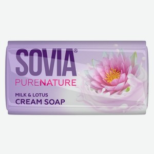 Мыло твердое Sovia Milk and lotus молочное с ароматом лотоса, 90 г