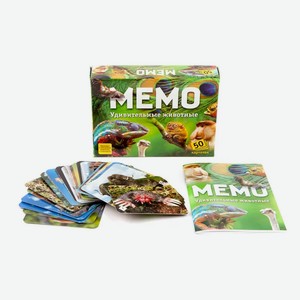 Настольная игра Нескучные игры «Мемо Удивительные животные» 50 карточек