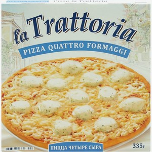 Пицца LA TRATTORIA 4 сыра, Россия, 335 г