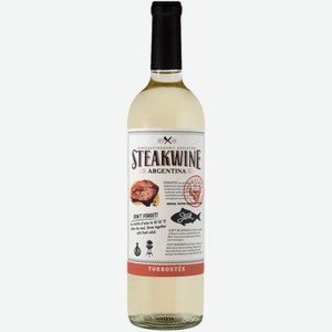 Вино STEAKWINE Торронтес Мендоса белое полусухое, 0.75л, Аргентина, 0.75 L