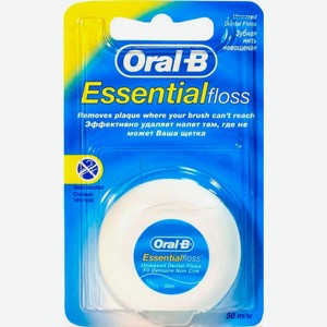 Зубная нить Oral-B Essential Floss мятная вощеная/невощеная 50м в ассортименте