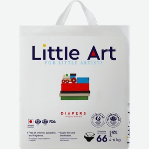 LITTLE ART Подгузники для детей S 4-6кг 66 шт
