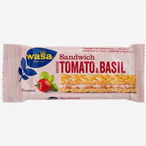 Сэндвич из пшеничных хлебцев Wasa Cheese Tomato Basil сыром, томатом и базиликом, 40 г
