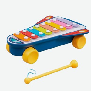 Игрушка развивающая Huanger «Ракета» ксилофон-каталка, синий