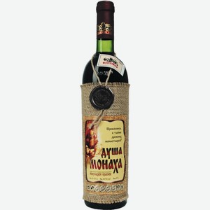 Вино ДУША МОНАХА красное полусладкое, 0.7л, Россия, 0.7 L