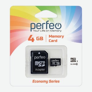 Карта памяти Perfeo microsd 4GB High-Capacity (Class 10) ES