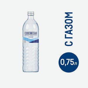 Вода минеральная Сенежская питьевая газированная, 750мл Россия