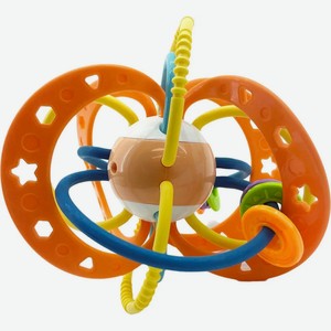 Развивающая игрушка-погремушка Huanger «Волшебный шар», оранжевая