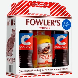 Виски Fowlers 40% 500мл + Напиток Cool Cola 2шт 500мл