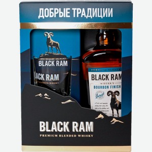 Виски Black Ram Bourbon Finish 3 года купажированный 40% 700мл + стакан