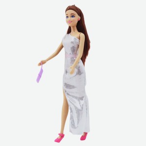 Кукла Anlily в серебристом блестящем праздничном платье в пол 29 см