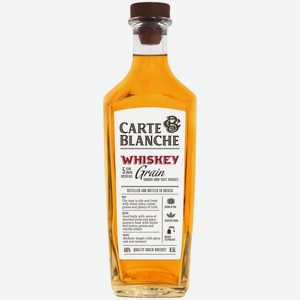 Виски Carte Blanche Зерновой 40%, 0.5 л