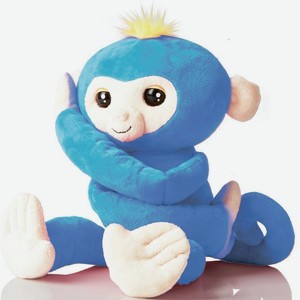 Интерактивная мягкая игрушка Fingerlings «Обезьянка-обнимашка», голубая