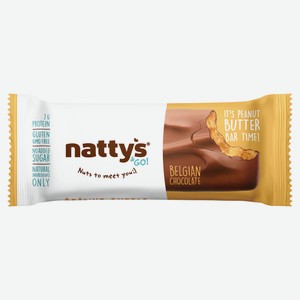 Батончик шоколадный Nattys Peanut с арахисовой пастой без сахара, 45 г