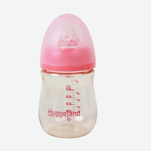 Бутылочка для кормления Huggeland 160 мл с рождения, розовая