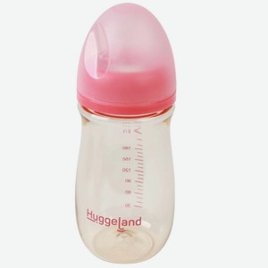 Бутылочка для кормления Huggeland 240 мл с рождения, розовая