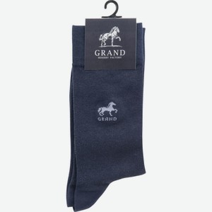 Носки мужские Grand с логотипом цвет: джинсовый синий/серый, 42-44 р-р