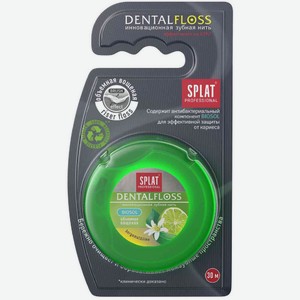 Зубная нить инновационная Splat Professional DentalFloss с ароматом бергамота и лайма, 30 м