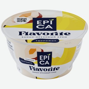 Десерт Epica Flavorite творожный с бананом и ореховым кремом 7.6%, 130г