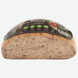 Хлеб бездрожжевой заварной подовый Крестьянский со злаками из ржано-пшеничной муки 300г Рижский хлеб