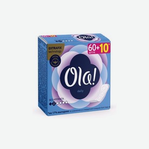 Прокладки Ola! Daily ежедневные 60шт. Цены в отдельных розничных магазинах могут отличаться от указанной цены.