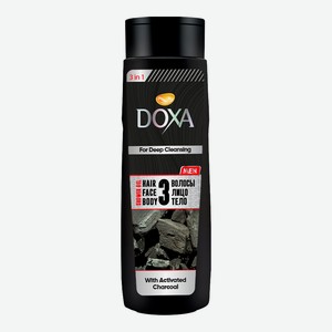 Гель для душа DOXA FOR MEN 3 в 1, С активированным углем, мужской, 400 мл