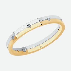 Обручальное кольцо SOKOLOV Diamonds из комбинированного золота с бриллиантами 1114176-01, размер 15.5