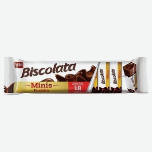 Вафли Biscolata Minis в молочном шоколаде с ореховым кремом