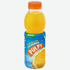 Сок Добрый Pulpy Апельсин с мякотью 0.45 л х 12 шт., пластиковая бутылка