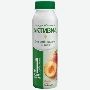Йогурт питьевой АКТИВИА яблоко-персик 2%, 260г