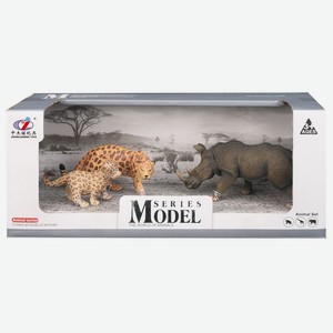Набор фигурок Animal серии «Дикие животные» 2 тигра и носорог