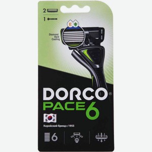 Бритвенный станок мужской Dorco Pace 6 + 2 сменные кассеты