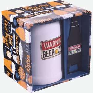 Кружка для пива HOMECLUB с открывашкой в п/у, 420мл, керамика, пластик BC-N0124, Китай
