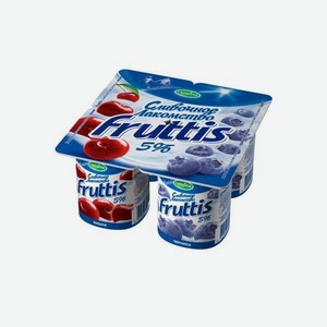 Йогурт <Фруттис> вишня/черника ж 5% 115г Москва
