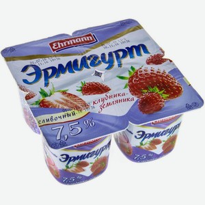 Продукт йогуртный Эрмигурт Клубника земляника 7.5% 100г
