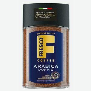 Кофе Fresco Arabica Doppio растворимый сублимированный с добавлением натурального молотого