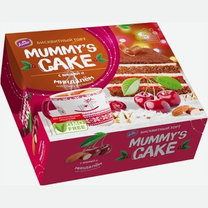 Торт Konti Mummy s Cake бисквитный с вишней и миндалем, 310г